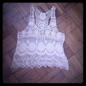 Ivory lace tank made in Rome!